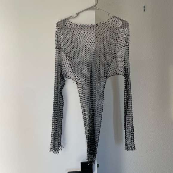 Sheer Rhinestone Dress - Picture 2 of 5